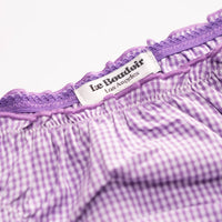 La Kaiman: Purple Gingham Cotton Tanga
