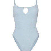 Metallic Ice Blue Mia Beaded Swimsuit