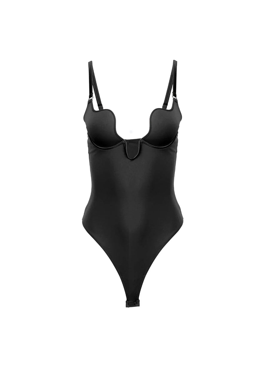 Black Le Stretch Micro U-Plunge Bodysuit