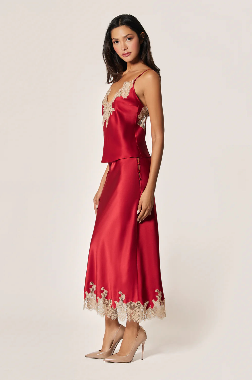 Red Orchid Slip Skirt