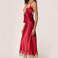 Red Orchid Slip Skirt