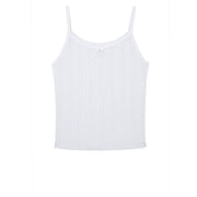 White Pointelle Picot Tank