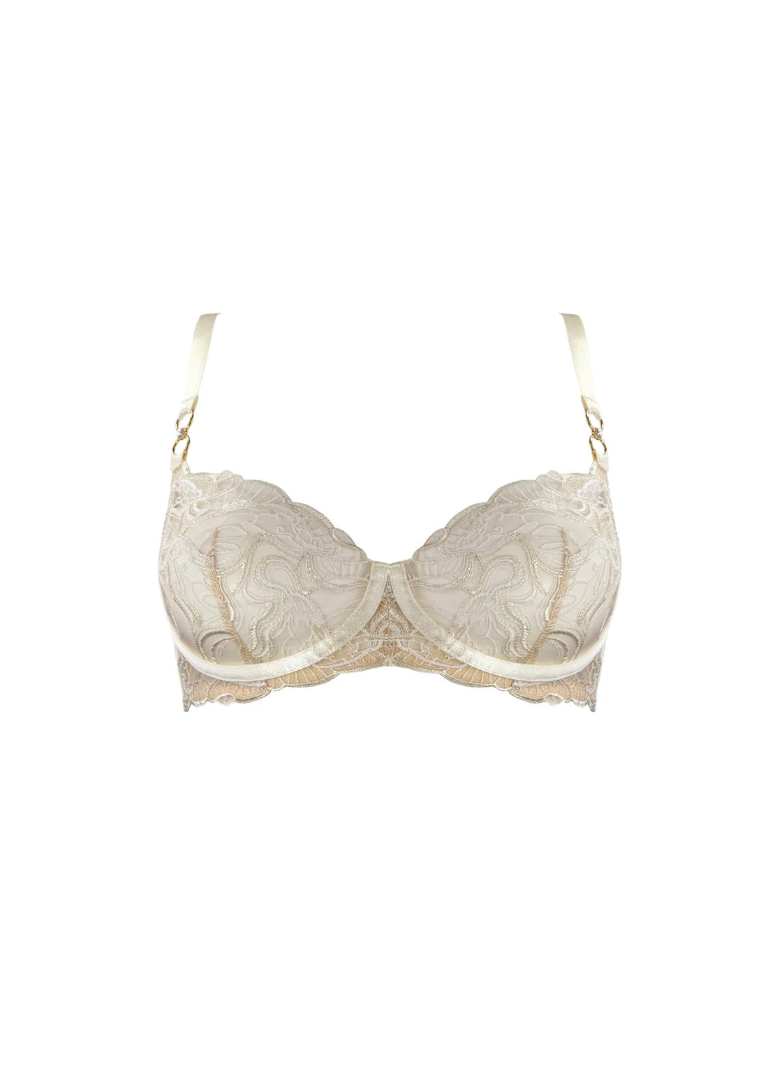 Cream Pearl Balconette Wire Bra