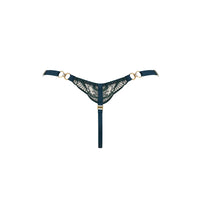 Teal Pearl Strap Thong