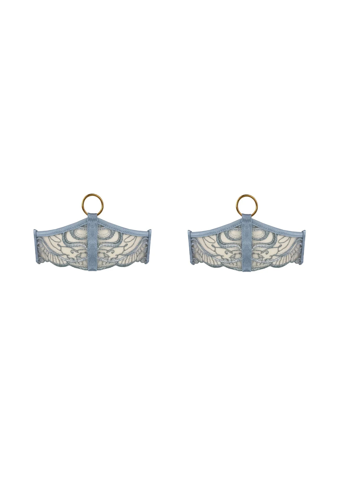 Dusty Blue Pearl Garter Set