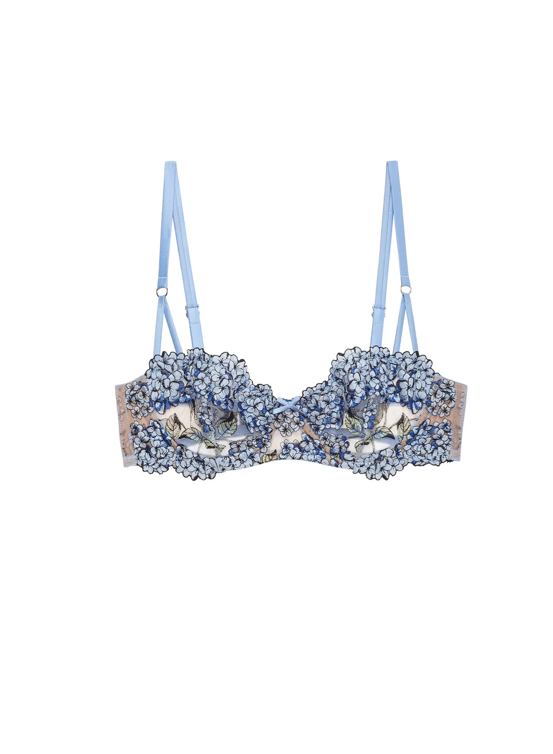 Petal Blue Hydrangea Balconette Bra