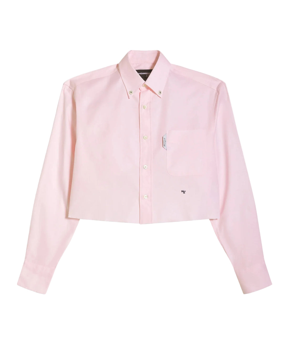 Pink Oxford Cropped Shirt
