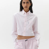 Pink Oxford Cropped Shirt