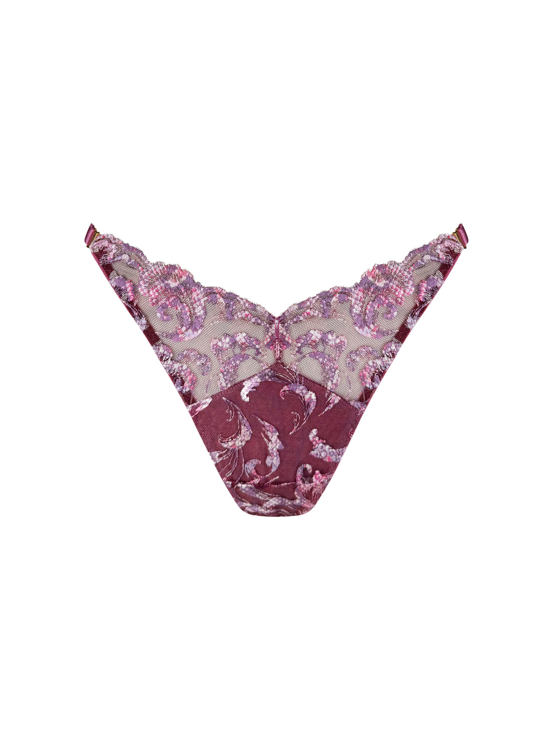 Raspberry Siren Strap Thong