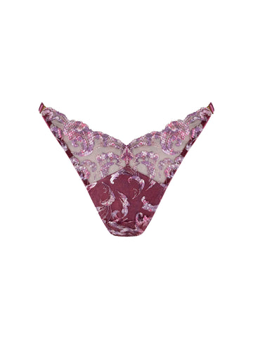 Raspberry Siren Strap Thong