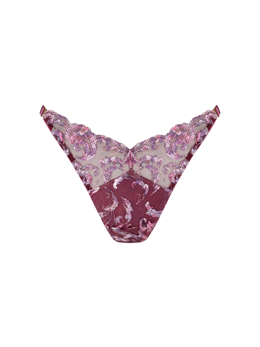 Raspberry Siren Strap Thong
