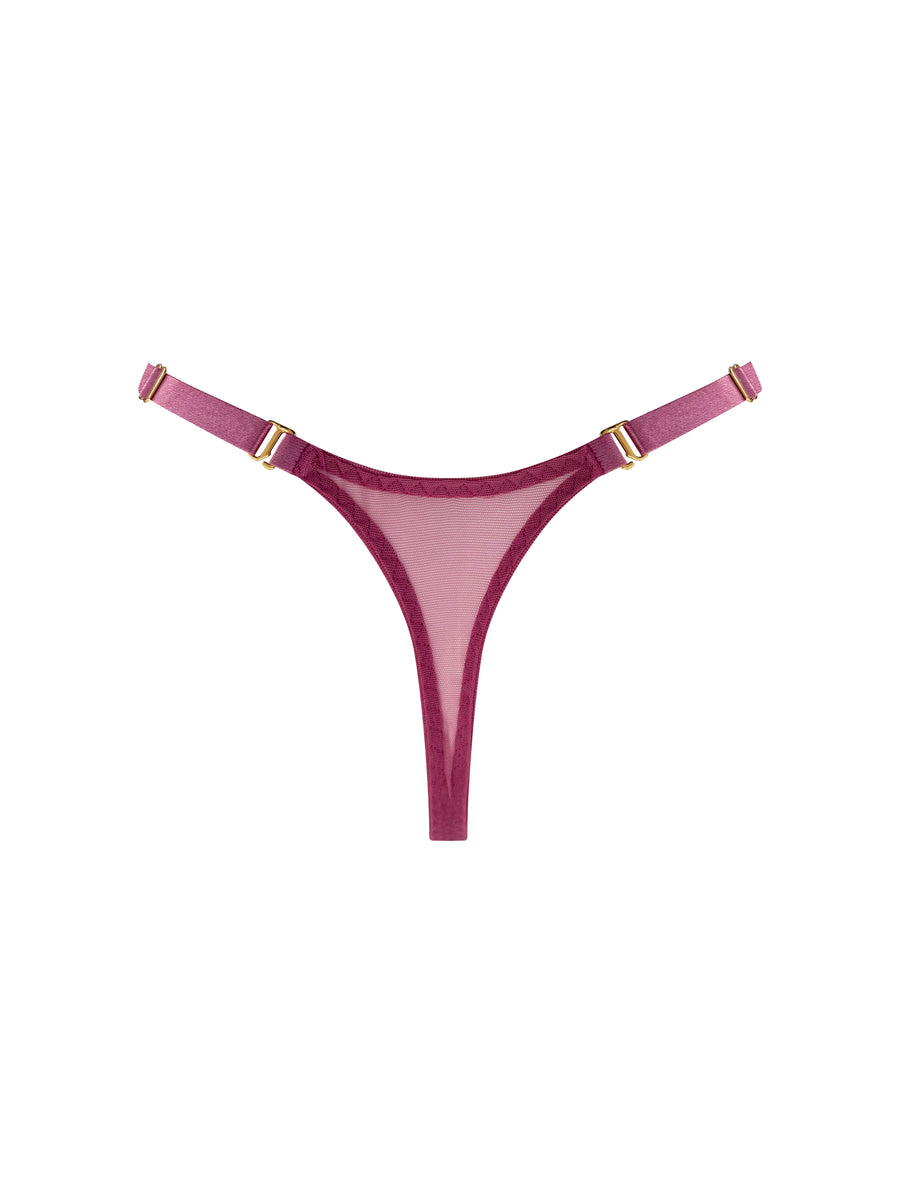 Raspberry Siren Strap Thong