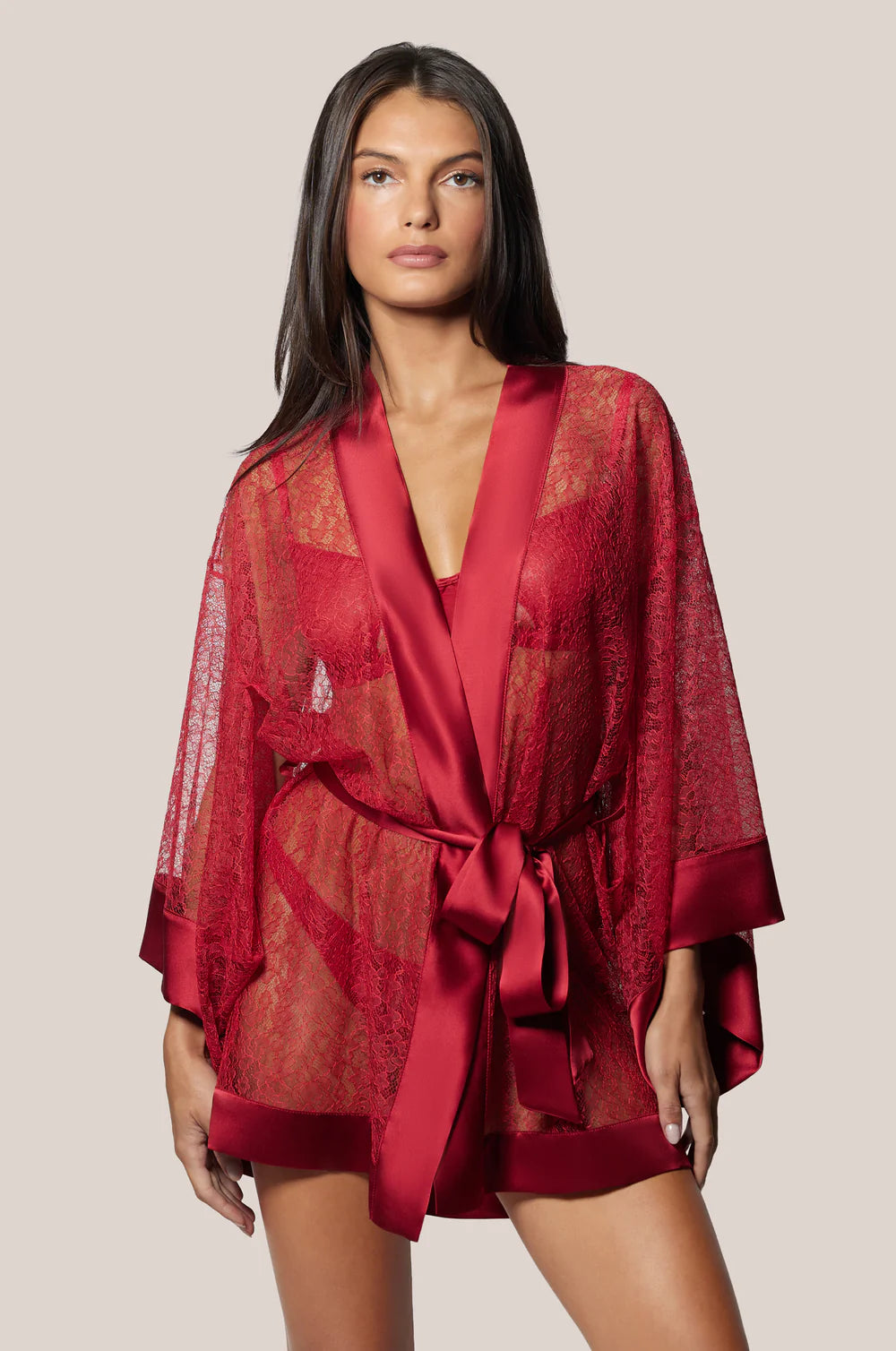 Red Petite Fleur Kimono