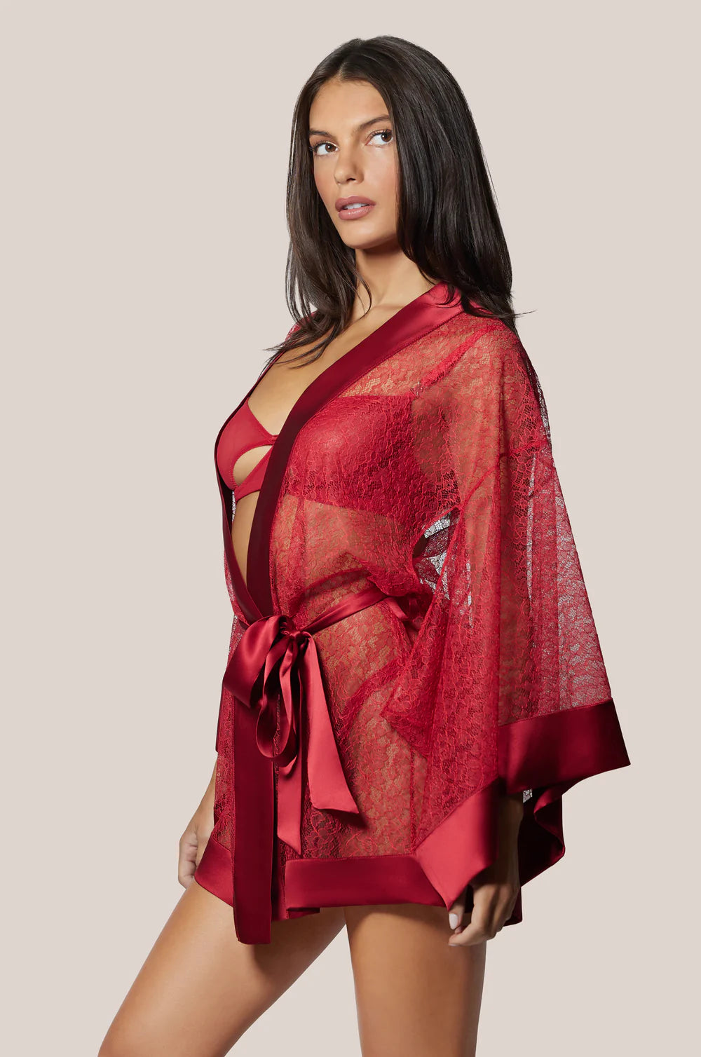 Red Petite Fleur Kimono