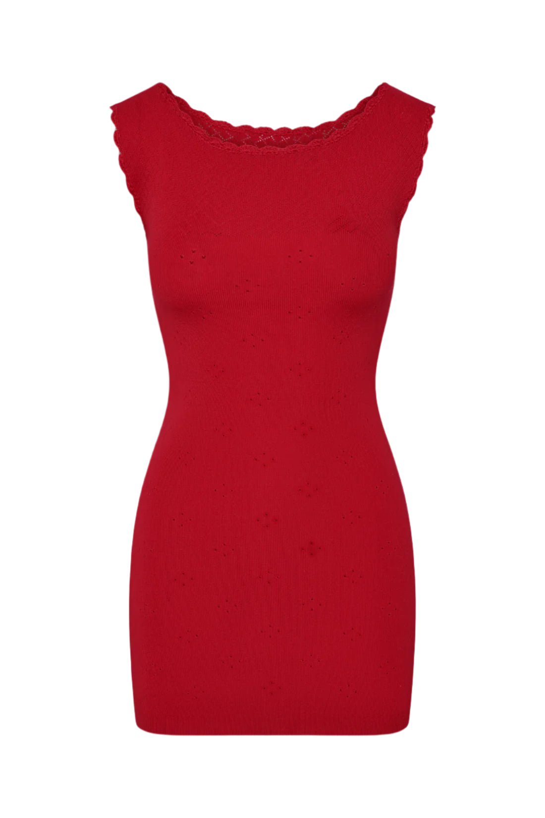Red Rose Leila Pointelle Mini Dress
