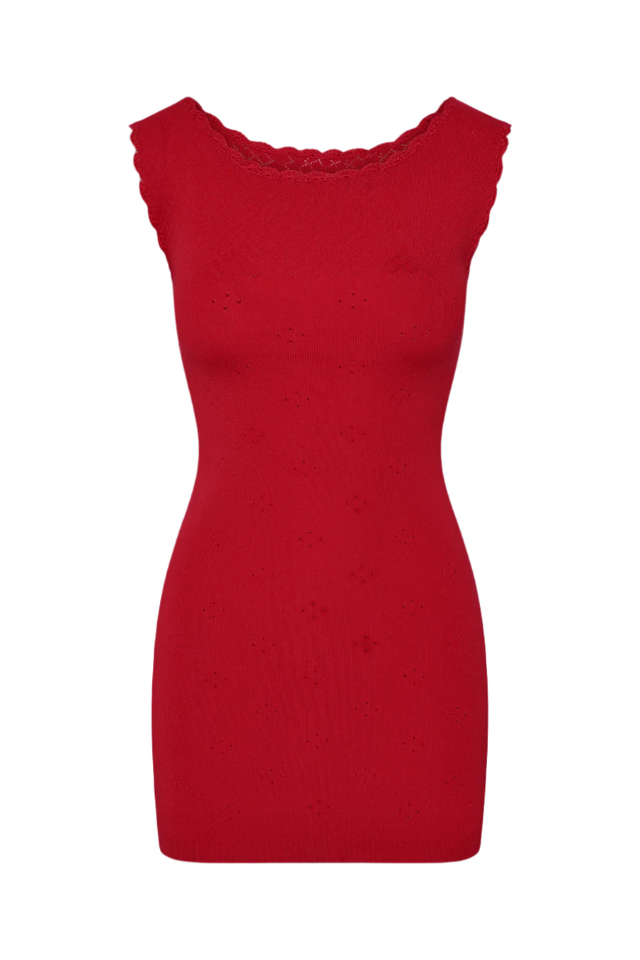 Red Rose Leila Pointelle Mini Dress