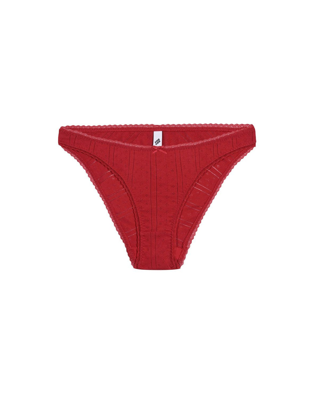 Cherry Red Pointelle High Rise Brief