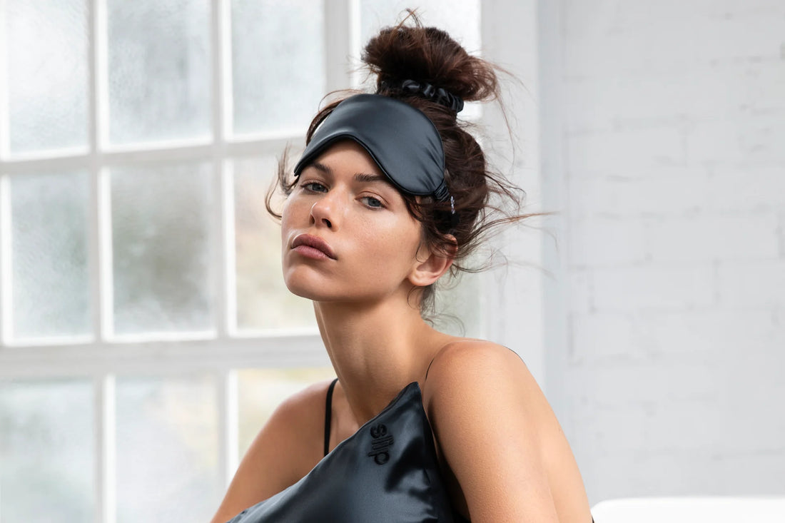 Black Slip Pure Silk Sleep Mask