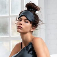 Black Slip Pure Silk Sleep Mask