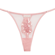 Pink Lady Beaded Appliqué Thong