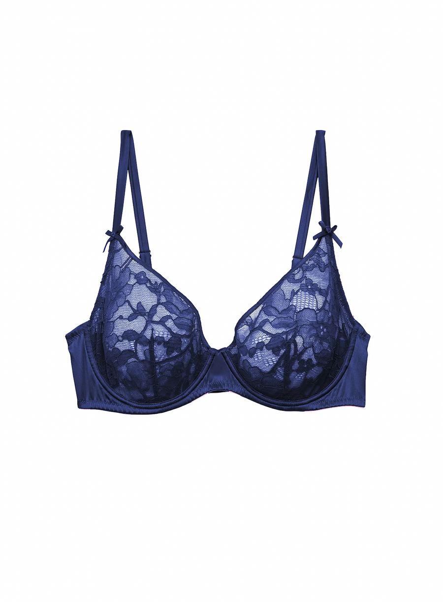 Nighttime Blue Fuller Cup Magnolia Lace Unlined Bra
