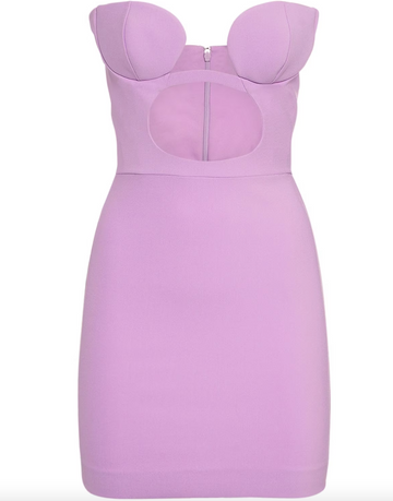 Lavender Mini Fitted Dress with Volute Padded Bra