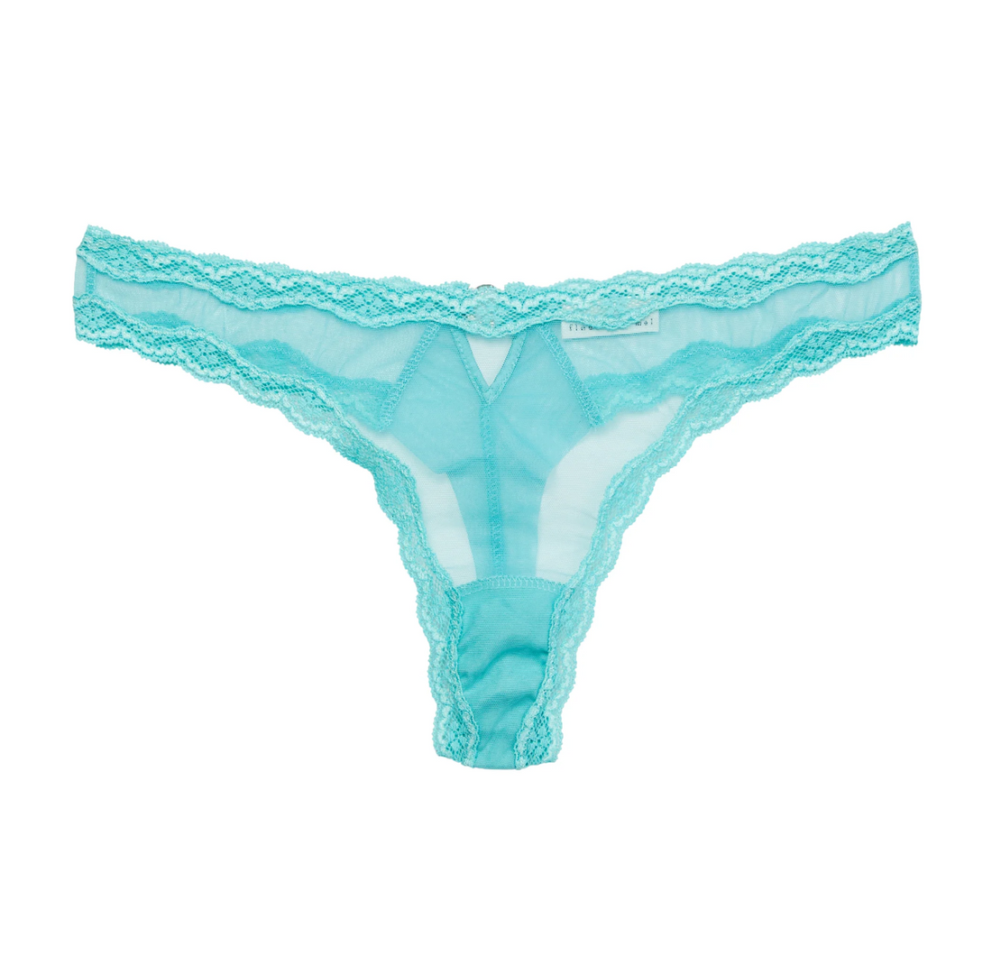 Bright Jade Sheer Tulle Thong