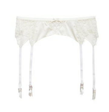 Ivory Beaded Iris Lace Garter Belt