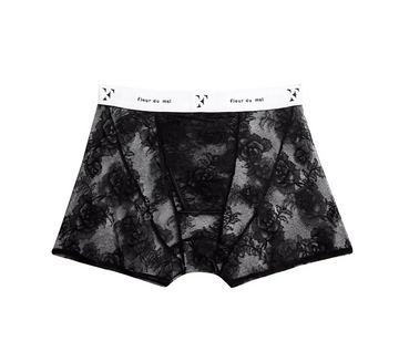 Black Men's Bouquet Lace Boxer Brief