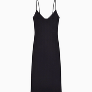 Black Pointelle Midi Slip