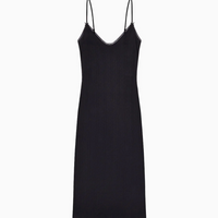 Black Pointelle Midi Slip