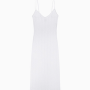 White Pointelle Midi Slip