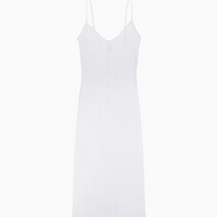 White Pointelle Midi Slip