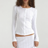 White Pointelle Cardigan