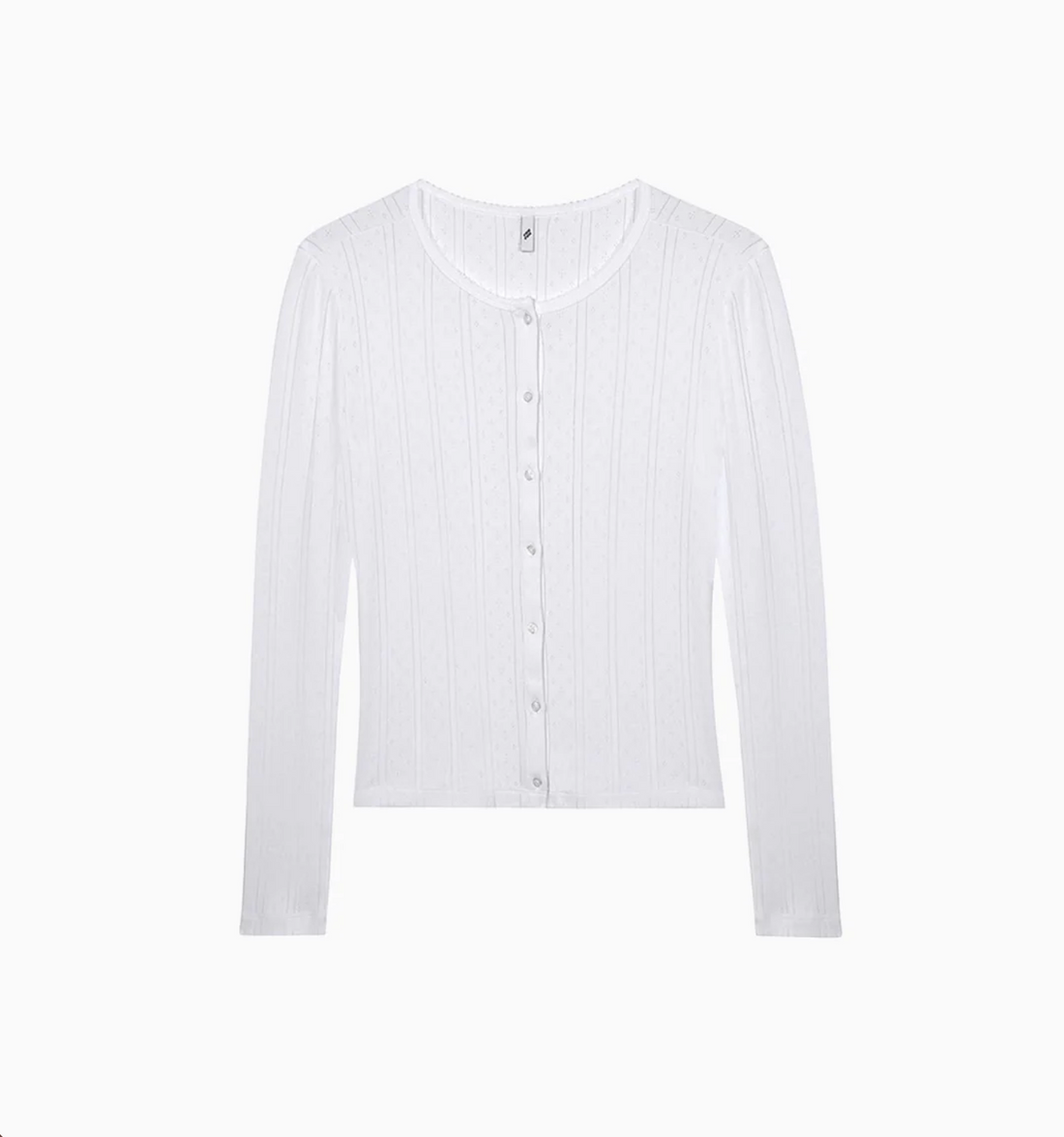 White Pointelle Cardigan