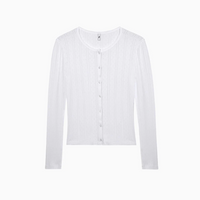 White Pointelle Cardigan