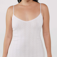 White Pointelle Midi Slip