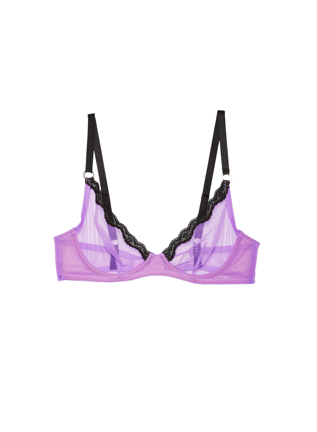 Spring Lavender Sheer Tulle Full Cup Demi Bra