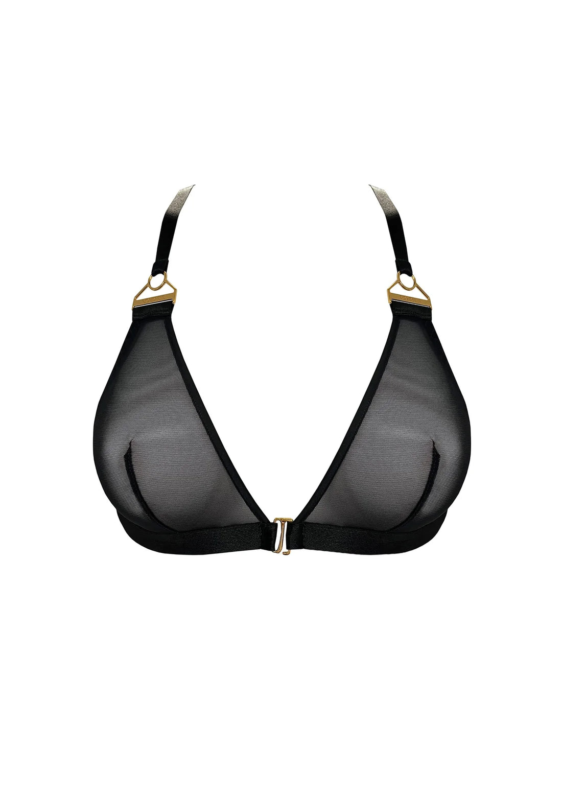 Black Signature Mesh Triangle Bra