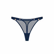 Navy Signature Mesh Thong