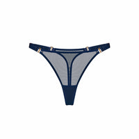 Navy Signature Mesh Thong