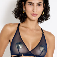 Navy Signature Mesh Wrap Bra