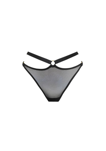 Black Harness Thong