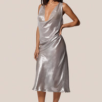 Sterling Le Disco Cowl Midi Dress