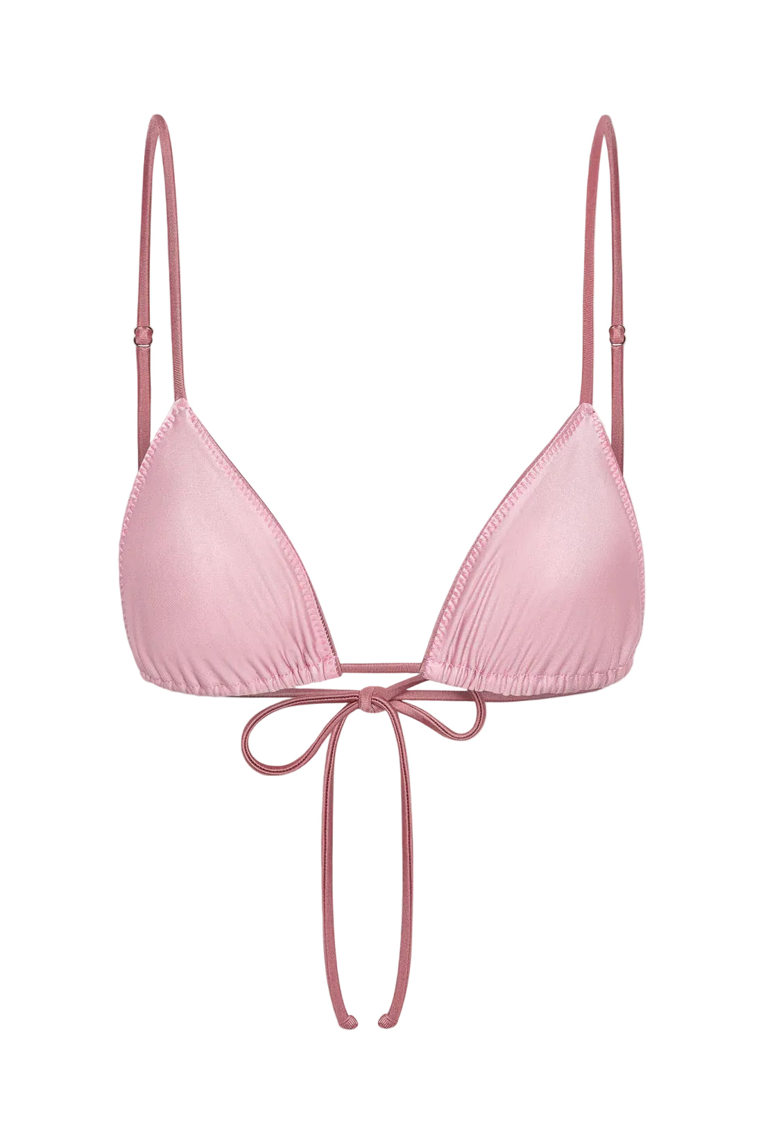 Sunset Pink Elena Satin Bikini Top