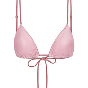 Sunset Pink Elena Satin Bikini Top