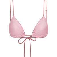 Sunset Pink Elena Satin Bikini Top