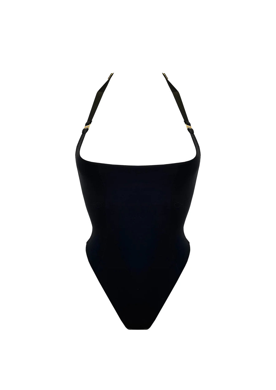 Black Syra Low-Cut Bodysuit