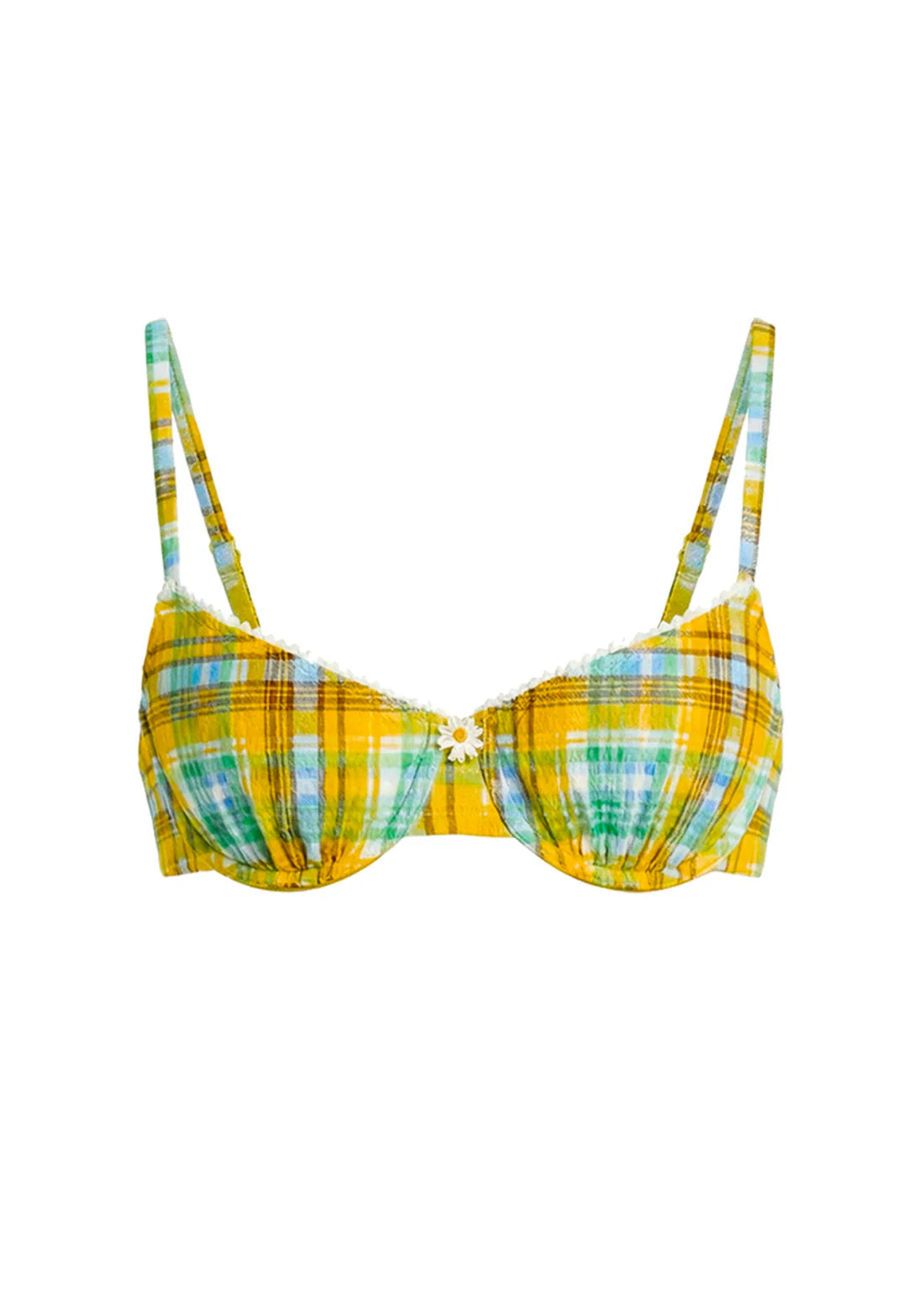 Multi Plaid Daphne Bikini Top