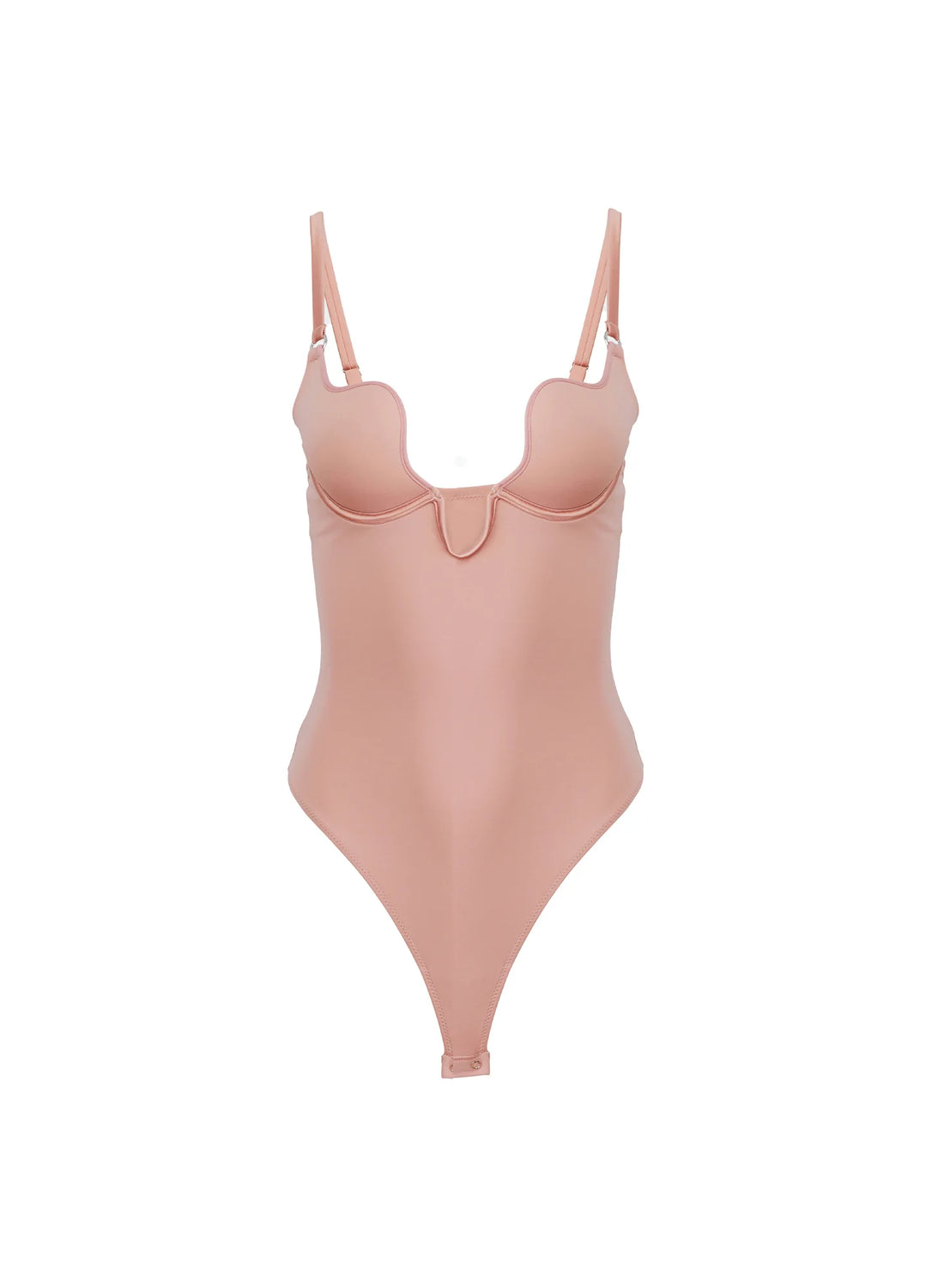 Tan Le Stretch Micro U Plunge Bodysuit